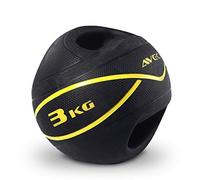 Binaural Rubber Gravity Ball with Non-Slip Handle Fitness Ball for Squat Push-ups 3kg/4kg/5kg/6kg/7kg/8kg/9kg/10kg(Size:7kg) (3kg)