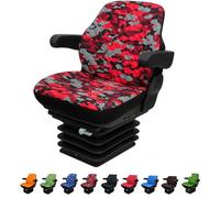 Binbir Trend Funda Universal Resistente para Asiento de Tractor sin reposacabezas, Funda de Asiento de Carretilla elevadora, patrón de Camuflaje, 8 Colores (Camuflaje Rojo Impertex)