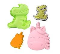 Binblin 2PCS Molde de Silicona Para Bizcocho, Repostería y Horno - Moldes Con Forma de Dinosaurio y Unicornio Para Cumpleaños y Fiestas Infantiles
