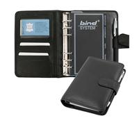 Bind - A6 cuero Nappa cepilladora, negro