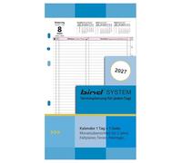 BIND B550327 - Recambio para agenda diaria A5, plantilla de temporizador para calendario año 2027, 1 día/1 página, calendario con sistema, calendario para planificadores de sistemas bind y