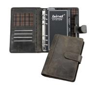 Bind System 10101 - Agenda de piel con compartimientos para tarjetas, A6, color marrón, 2017/2018