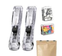 Binder Clamp Stapler, Heavy Duty Push Stapler Set of 2, Paper Clip Dispenser + Reliable Build, Practical Design + Teachers Students Accountants Writers Classroom Home Dorm Business Supplies