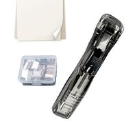 Binder Clip Stapler, File Clamp Fastener, Desktop Stapler with 50 Metal Refills, Reusable Portable Office Tool, Teacher Student Office Desk School Classroom Home, Craft Book Document Organizer