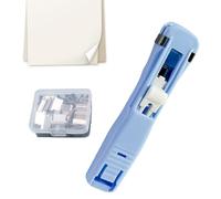 Binder Clip Stapler - Paper Binding Tool for Office School Documents | Metal Spring Mechanism with Press Handle, Staple Free Fastening Device, Compact Paper Organizer Equipment Desk 4.57x0.91 in