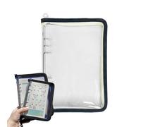 Binder Cover Protector - Transparente Zippered 6-Ring Planner Cover | A5/A6 Journal Organizer for School, Travel, Students | Sleeve for Customizing Planners