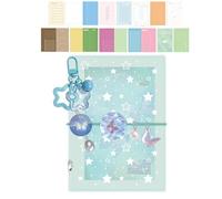 Binder Journal - Refillable Notebook for DIY Scrapbook and Photo Card Storage | PU Cover with 50 Inner Pages, Loose Leaf Binder Planner for School Office Travel Camping Memory Keeping