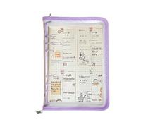 Binder Notebook, Binder Cover Protector, transparente con 6 anillos planner Cover with Zipper, Destacable A5 or A6 Size Journal Organizer - Ideal para School, Travel, and Students
