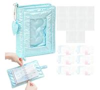 Binder Notebook - M5 Journaling Sticker Spiral Notebook for Study Room | Transparent Pages with Cover Pocket, Stationery Writing Organizer for College Students, 11x3.5x13.8cm White Silver Pink Blue