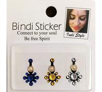 bindi pegatinas cara joyas pegatinas boho y tribal Style color azul amarillo transparente 3 unidades en un paquete BD15