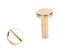 Binding Rivet Brass Round Flat Head Rivet Screw Set Strong Fastening for Belts Bags Wallets Leather Fabric Jackets DIY Craft 50 Sets 10mm Christmas Gifts (10x15mm/0,39x0,59 pulgadas)