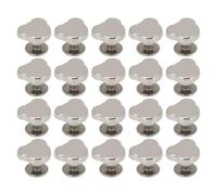 Binding Rivets Bear Head Rivet and Crossed Screw Set Leather Crafting Kit for Belts Bags Clothing 10mm Zinc Alloy 20PCS Christmas Gifts (Silver)