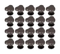 Binding Rivets Bear Head Rivet and Crossed Screw Set Leather Crafting Kit for Belts Bags Clothing 10mm Zinc Alloy 20PCS Christmas Gifts (Silver Black)