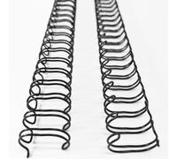 Binditek - Lomos de alambre de doble bucle (100 unidades, 7/16 de pulgada, tama o carta, paso 3:1, capacidad para 80 hojas, 32 bucles, color negr