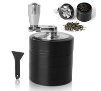 Bindokun Grinder Molinillo de acero inoxidable con cajón, aleación de zinc, molinillo de especias para polen, especias, hierbas, 5 piezas con raspador de polen y tapa magnética, 1.57 × 2.72in