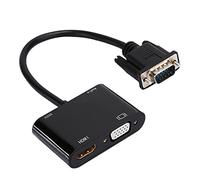 Bindpo Adaptador VGA a HDMI, VGA Macho a 1080P HDMI + VGA Converter con Audio estéreo de 3,5 mm, Dongle para TV, computadora, computadora portátil, Monitor, proyector