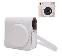 Bindpo Estuche para cámara instantánea, Bolso de Hombro de Cuero de PU para cámara, Tipo Desmontable, Funda para cámara con Correa para el Hombro, para Instax Square SQ1(Blanco)
