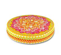 Bine Brändle - Cojines coloridos - Redondo 38 x 6 cm - Gran selección - Mandalas - Flores - Nenúfares - Arco iris - Cojines para salón y jardín - Cojín de suelo infantil