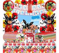 Bing Cumpleaños 1 Año, Fiesta Tema Bunny 1, Globos Cumpleaños Bing 1 Año, Vajilla Para Fiesta Bunny, B ing Fondo Com Pleanno, Kit Platos Servilletas Com Pleanno B ing