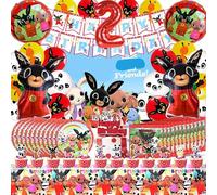 Bing Cumpleaños 2 Año, Fiesta Tema Bunny 2, Globos Cumpleaños Bing 2 Año, Vajilla Para Fiesta Bunny, B ing Fondo Com Pleanno, Kit Platos Servilletas Com Pleanno B ing