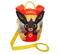 Bing Mini mochila para niños y niñas, orejas 3D, diseño de conejo, con riendas, arnés de seguridad extraíble, bolsa de guardería, color amarillo, talla única