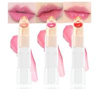 Bingbrush 3 pintalabios que cambian de color, forma de flor, hidratante, de larga duración, brillo labial, brillo de labios, brillo de labios 01# 02# 03