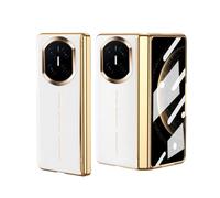 BINGEXIAER Funda compatible con Huawei Mate X7 con protector de bisagra + protector de pantalla antiarañazos, funda protectora de piel con tapa delgada a prueba de golpes, color blanco