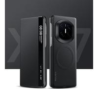 BINGEXIAER Funda magnética de fibra de carbono compatible con Huawei Mate X7, delgada y delgada fibra de aramida 600D, soporta carga inalámbrica, funda protectora a prueba de golpes, color negro