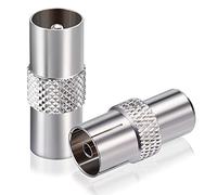 Bingfu Adaptador Antena TV, Conector Coaxial de Antena TV Macho a Macho & Hembra para Satélite y Cables Coaxiales (Paquete de 2)