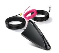 Bingfu Antena Coche Aleta de Tiburón para Radio FM/Am y Dab, Alta Ganancia, Voltaje Amplio de 9-16V, Impermeable IP65, Conector SMB, para Camión, RV, Furgoneta y Coche - Black