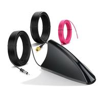 Bingfu Antena Coche Aleta de Tiburón para Recepción Radio FM/AM+ GPS Beidou GNSS, LNA 28dB, Voltaje Amplio 9-16V, Conector SMA, IP65, Compatible con Navegación y Sistemas Estéreo para Camión, Caravana