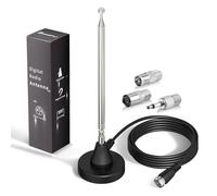 Bingfu Antena DAB FM Radio de Telescópica Digital para Interiores con Base Magnética Cable Extensión 3Metro para 75 Ohm DAB DAB + Radio FM Estéreo para el hogar AV Audio Video Receptor de Cine en Casa