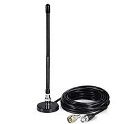 Bingfu Antena de radio CB con base magnética, cable coaxial RG58/U de 3 m, conector macho BNC, compatible con radio CB portátil de mano, escáner de radio móvil para coche