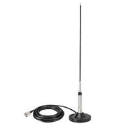 Bingfu Antena Fibra Vidrio para Radioaficionado Móvil de Alta Ganancia para Coche Camión Radio Bidireccional Amateur Banda Dual VHF UHF 136-174 MHz 400-460 MHz Antena Antioxidante con Base Magnética