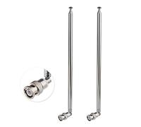 Bingfu Antena Macho BNC Telescópica HF VHF UHF 7 Secciones 115cm (2-Paquete) para Radio CB Radioaficionado Radio Bidireccional Escáner Móvil Receptor de Micrófono Inalámbrico Contador de Frecuencias