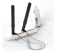 Bingfu Antena macho WiFi de doble banda de 2.4 GHz 5.8 GHz 8dBi RP-SMA + cable de extensión U.FL IPX IPEX MHF4 a RP-SMA hembra + cubierta de ranura PCI para adaptador WiFi de tarjeta de red