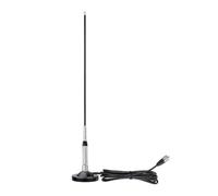 Bingfu Antena Móvil Ham Doble Banda VHF UHF 136-174MHz 400-460MHz 2.5/3.5dBi 43cm Fibra de Vidrio con Base Magnética y Cable RG58 de 5m con Conector PL259 para Radio Amateur de Coche, Camión y Barco