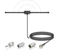 Bingfu Antena Radio Dab FM Dipolo con Cable Extensión 3Metro | Conector F Macho y 3 Adaptadores Antena Interior DAB FM Para Bose Wave Sistema Música Radio Estéreo Receptor AV Cine Casa