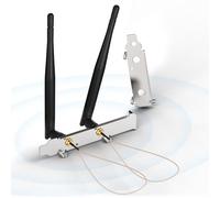 Bingfu Antena WiFi Doble Banda 2,4 GHz 5,8 GHz 3dBi RP-SMA Macho + 20cm RP-SMA Pigtail Cable + Cubierta de Ranura Trasera PCI para Enrutador WiFi Adaptador de Tarjeta de Red Mini PCI Express PCIE