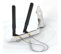 Bingfu Antena WiFi Doble Banda 2,4 GHz 5,8 GHz 8dBi RP-SMA Macho+25cm RP-SMA Hembra Pigtail Cable Extensión +Cubierta de Ranura PCI para WiFi de Tarjeta de Red inalámbrica M.2 NGFF