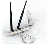 Bingfu Antena WiFi Doble Banda 2,4GHz 5,8GHz 6dBi RPSMA Macho +Cable Pigtail Extensión RP-SMA Hembra + Cubierta de Ranura PCI para Tarjeta de Red Inalámbrica M.2 NGFF Intel Adaptador WiFi