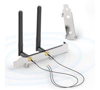 Bingfu Antena WiFi Dual Band 3dBi RP-SMA Macho+2X NGFF Cable y Soporte PCI | Antena WiFi 2,4/5,8GHz RP-SMA Hembra Pigtail Extensión para Tarjeta de Red Inalámbrica M.2 NGFF Intel Adaptador WiFi