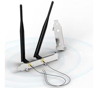 Bingfu Antena WiFi Dual Band 6dBi RP-SMA Macho con M.2 Cable y Cubierta PCI