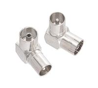 BINGFU Conector coaxial RF macho a PAL hembra en ángulo recto para cables de antena de TV, cables coaxiales de satélite