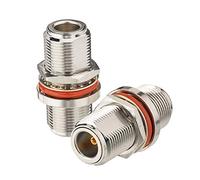 Bingfu N Hembra a N Hembra Montaje en Mamparo Adaptador Conector Coaxial de Cobre de 50 Ohmios (2-Paquete) Compatible con Puerta de Enlace Enrutador Celular 4G LTE Radioaficionado