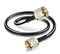 Bingfu Radio CB Cable Coaxial de Extension de Adaptador de UHF PL259 Macho a Macho de RG58 1m / 3pies Cable de Antena para CB VHF UHF Radioaficionado Radio Móvil Amplificador Lineal Carga Ficticia
