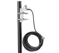 Bingfu Soporte de Montaje de Antena de Acero Inoxidable con Pernos en U, Orificio de 16 mm, RG58 UHF PL259 a SO239 Cable Coaxial de 5 Metro para Radios Móviles y de Jamón