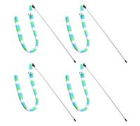 BINGGA 4 piezas de orugas de peluche para gatos, juguete de interacción para gatos, palo de burla, aburrimiento, gatos