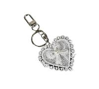 BINGGA Elegante colgante de encaje con lazo para gafas, diseño de corazón de encaje femenino, accesorio colgante para uso diario, como se describe