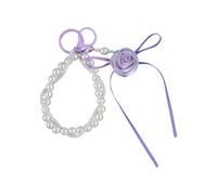 BINGGA Llavero femenino con dije de rosa con delicados lazos de cinta, llavero con colgante para mujer y mujer